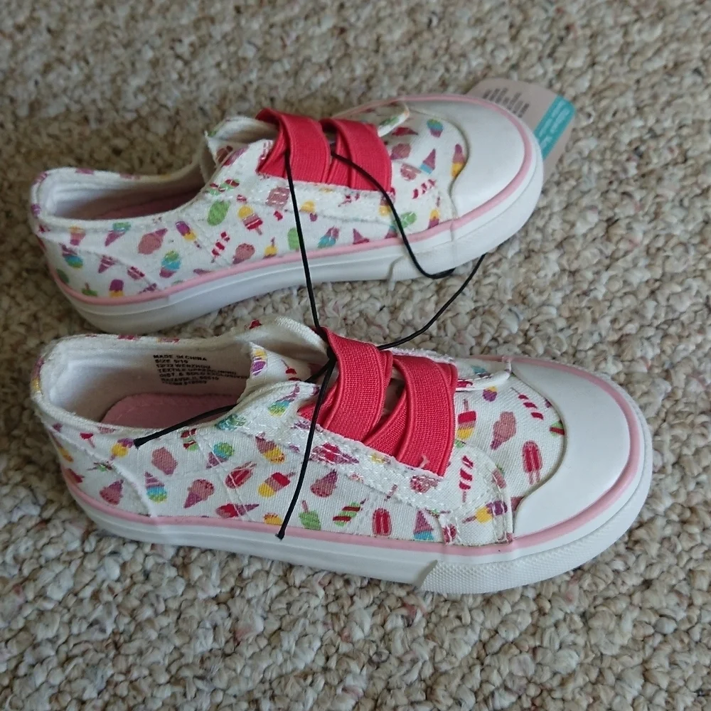 lily and Dan Colorful Ice Cream Cone Slip-On Canvas Sneakers size 8/9